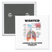 Wanted A World Filled With Fresh Air (Respiratory) 2 Inch Square Button
