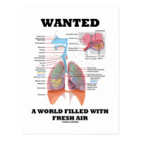 Wanted A World Filled With Fresh Air (Respiratory) Postcard