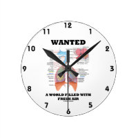 Wanted A World Filled With Fresh Air (Respiratory) Round Wallclock