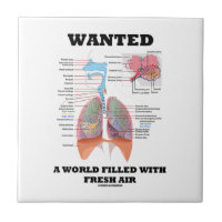 Wanted A World Filled With Fresh Air (Respiratory) Small Square Tile