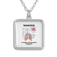 Wanted A World Filled With Fresh Air (Respiratory) Square Pendant Necklace