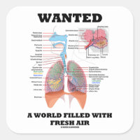 Wanted A World Filled With Fresh Air (Respiratory) Square Sticker