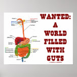 Wanted: A World Filled With Guts (Anatomical Guts) Posters