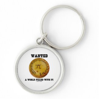 Wanted A World Filled With Pi (Pi Pie Math Humor) keychain