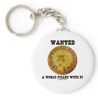 Wanted A World Filled With Pi (Pi Pie Math Humor) keychain
