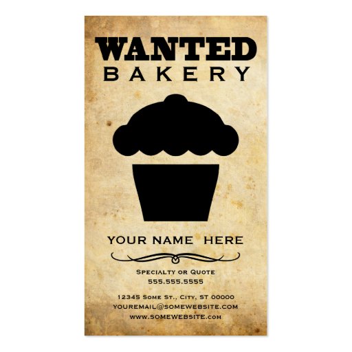wanted : bakery business card templates (front side)