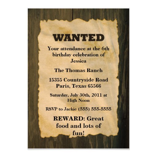 WANTED Birthday Party Invitations