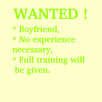 WANTED !, * Boyfriend,* No experience necessary... t-shirts