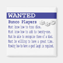 wanted bunco players magnets