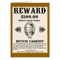 Wanted Butch Cassidy Greeting Card