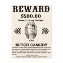 Wanted Butch Cassidy postcards
