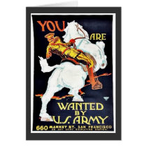 Wanted By Us Army Greeting Card