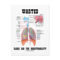 Wanted Clear Air For Breathability (Respiratory) Postcards