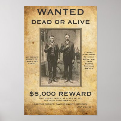 Wanted Dead or Alive U can change PIC and words Posters