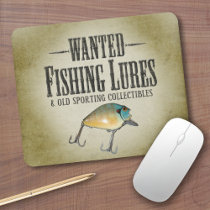 WANTED: Fishing Lures mousepads by HuntFishShow WANTED: Fishing Lures mousepads