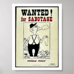 Wanted For Sabotage Poster