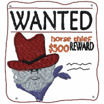 Wanted Horse Thief Embroidered Shirt embroidered shirts