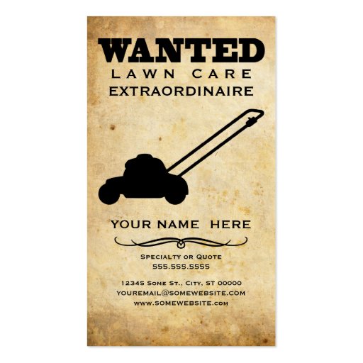 wanted : lawn care business cards (front side)