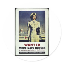 Wanted More Navy Nurses Round Sticker