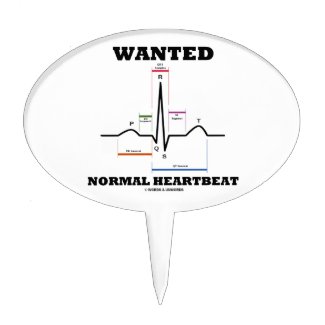 Wanted Normal Hearbeat (ECG/EKG Electrocardiogram) Cake Topper