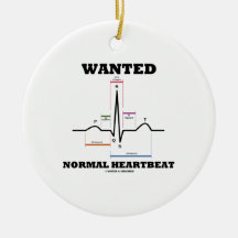 Wanted Normal Hearbeat (ECG/EKG Electrocardiogram) Ornaments