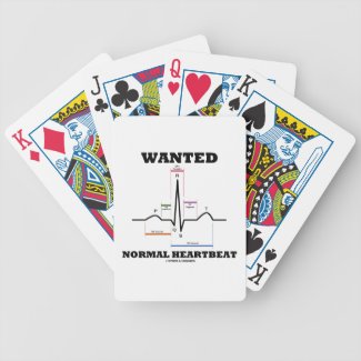 Wanted Normal Hearbeat (ECG/EKG Electrocardiogram) Playing Cards