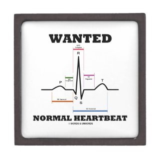 Wanted Normal Hearbeat (ECG/EKG Electrocardiogram) Premium Keepsake Boxes