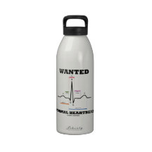Wanted Normal Hearbeat (ECG/EKG Electrocardiogram) Reusable Water Bottle