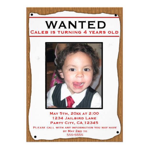 WANTED Old Western Photo flyer party invitation