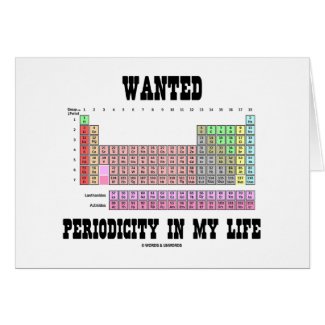 Wanted Periodicity In My Life (Periodic Table) card