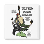 WANTED PIRATE MERMAID REFRIGERATOR MAGNETS
