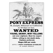 Wanted Pony Express Rider Card