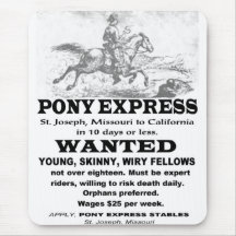 Wanted Pony Express Rider Mouse Pad