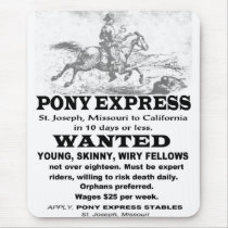Wanted Pony Express Rider Mouse Pad