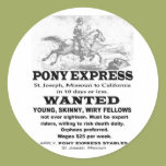 Wanted Pony Express Rider Stickers