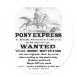 Wanted Pony Express Rider Stickers