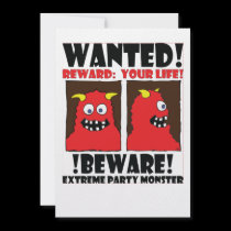 WANTED POSTER #5 invitations by GRACEVISIONS WANTED POSTER #5 invitations