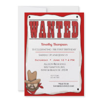 Wanted Poster Birthday Invitation