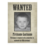 WANTED Poster - Birthday Invitation