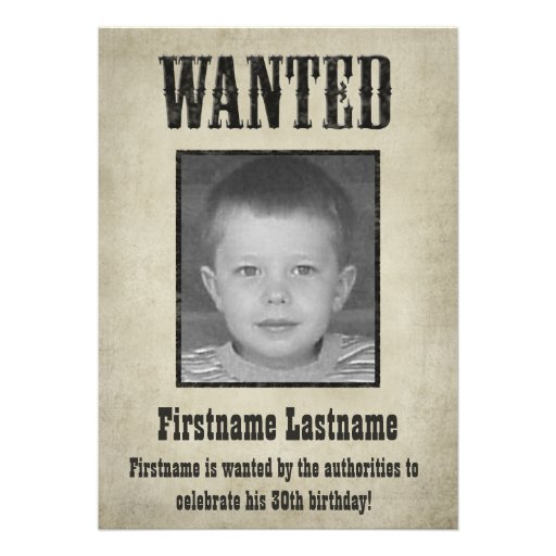 WANTED Poster - Birthday Invitation