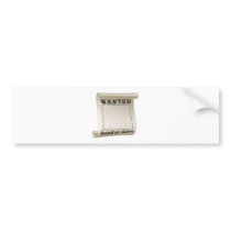 Wanted poster bumper stickers