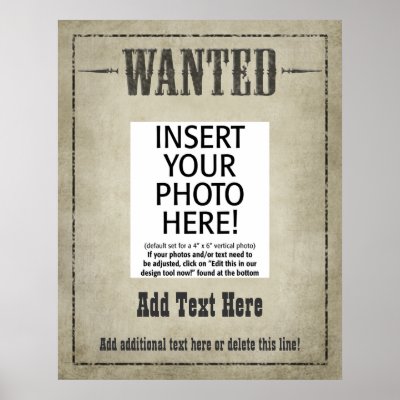 WANTED POSTER: customize this!