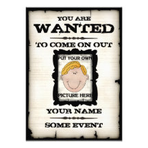 Wanted Poster Event Invitations