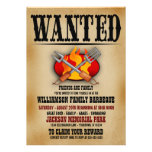Wanted Poster Family Barbeque Invitations