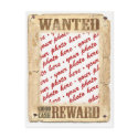 Wanted Poster Frame postcards by Frames4you Wanted Poster Frame postcards