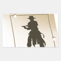 Wanted poster illustration rectangular stickers