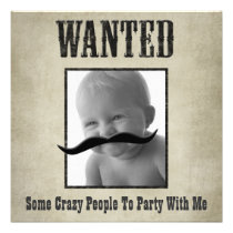 Wanted Poster Invitation invitations