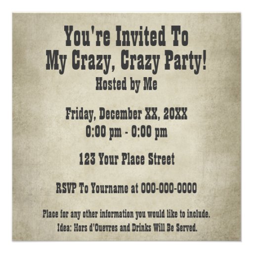 Wanted Poster Invitation