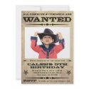 Wanted Poster Kids Party invitation