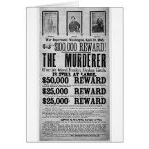 Wanted Poster Lincoln Assassination Conspirators Cards